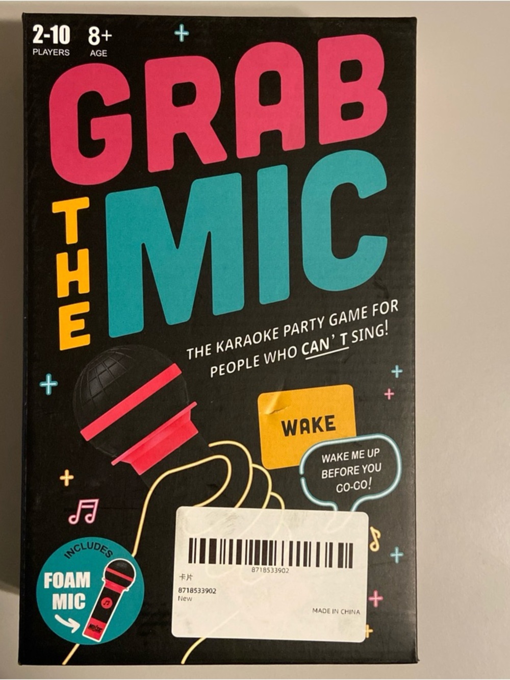 Grab the Mic Karaoke Party Game - Black with Pink & Teal Accents
